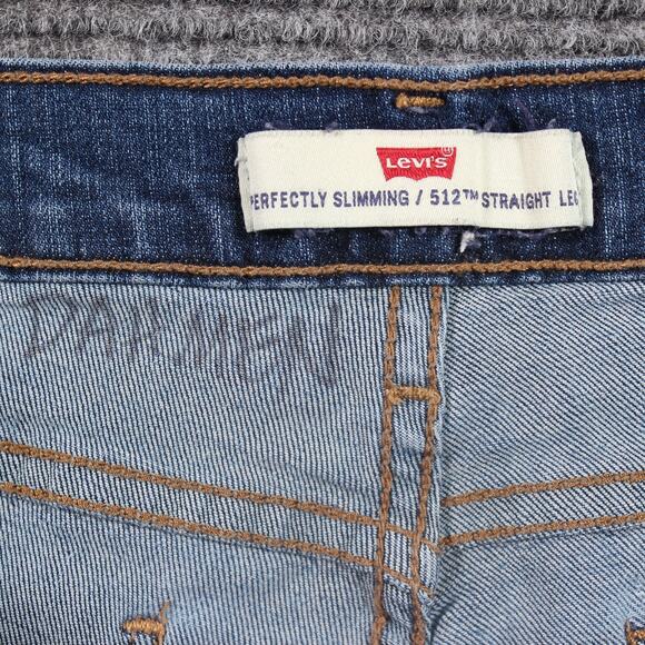 Levi’s 512 Jeans Womens 12 Blue Straight Leg Mid Rise Stretch Studded - Picture 5 of 10